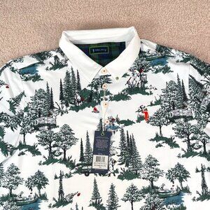 William Murray Golf White and Green Polo Shirt